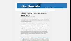 
							         Portal 2 Has a Great Adventure Game Story Live Granades | Live ...								  
							    
