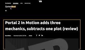 
							         Portal 2 In Motion adds three mechanics, subtracts one plot (review ...								  
							    