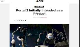 
							         Portal 2 Initially Intended as a Prequel | Attack of the Fanboy								  
							    
