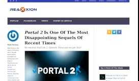 
							         Portal 2 Is One Of The Most Disappointing Sequels Of Recent Times								  
							    