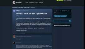 
							         Portal 2 issue on mac - pls help me :: Steam for Mac - Steam Community								  
							    