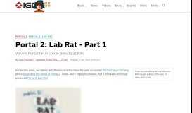 
							         Portal 2: Lab Rat - Part 1 - IGN								  
							    
