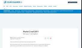 
							         Portal 2 nel 2011 • Eurogamer.it								  
							    