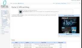 
							         Portal 2 Official Blog - Portal Wiki								  
							    