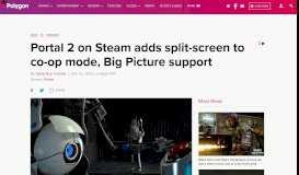 
							         Portal 2 on Steam adds split-screen to co-op mode, Big Picture ...								  
							    
