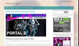 
							         Portal 2 Online Free Steam CD Key | How to get? - Download Game Key								  
							    