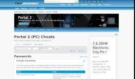 
							         Portal 2 PC Cheats - Neoseeker								  
							    