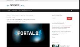 
							         Portal 2 PC Game Free Torrent Download Full Version - PC Games Lab								  
							    