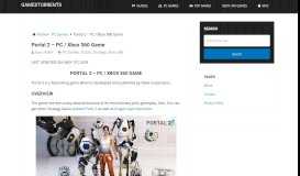 
							         Portal 2 - PC / Xbox 360 Free Download | Games Torrents								  
							    