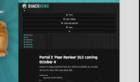 
							         Portal 2 'Peer Review' DLC coming October 4 | Shacknews								  
							    