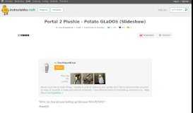 
							         Portal 2 Plushie - Potato GLaDOS (Slideshow) - Instructables								  
							    