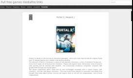 
							         Portal 2 [ Repack ] | Full free games mediafire links								  
							    
