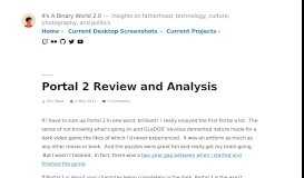 
							         Portal 2 Review and Analysis – It's A Binary World 2.0								  
							    