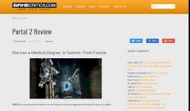 
							         Portal 2 Review – GameCritics.com								  
							    