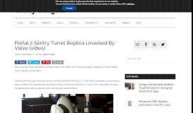 
							         Portal 2 Sentry Turret Replica Unveiled By Valve (video)								  
							    