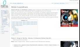 
							         Portal 2 soundtrack - Portal Wiki								  
							    