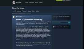 
							         Portal 2 splitscreen streaming :: Steam for Linux General Discussions								  
							    