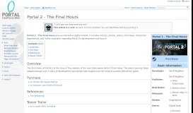 
							         Portal 2 - The Final Hours - Portal Wiki								  
							    