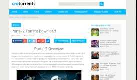 
							         Portal 2 Torrent Download - CroTorrents								  
							    