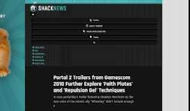 
							         Portal 2 Trailers from Gamescom 2010 Further Explore 'Faith Plates ...								  
							    