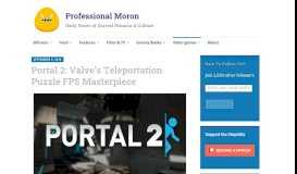 
							         Portal 2: Valve's Teleportation Puzzle FPS Masterpiece – Professional ...								  
							    