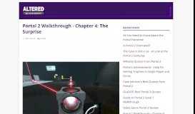 
							         Portal 2 Walkthrough - Chapter 4: The Surprise - Altered Gamer								  
							    