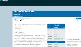 
							         Portal 2 | Zero Punctuation Wiki | FANDOM powered by Wikia								  
							    