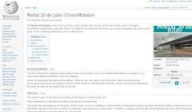 
							         Portal 20 de Julio (TransMilenio) - Wikipedia								  
							    