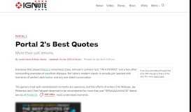
							         Portal 2's Best Quotes - IGN								  
							    