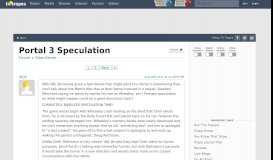 
							         Portal 3 Speculation - TV Tropes Forum								  
							    
