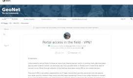 
							         Portal access in the field - VPN? | GeoNet, The Esri Community ...								  
							    