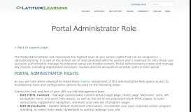 
							         Portal Administrator Role - Latitude Learning								  
							    