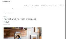 
							         Portal and Portal+ Shipping Now | Facebook Newsroom								  
							    