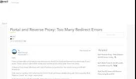 
							         Portal and Reverse Proxy: Too Many Redirect Errors | GeoNet, The ...								  
							    
