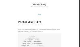 
							         Portal Ascii Art – Xianic Blog								  
							    