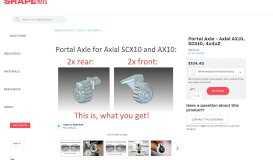 
							         Portal Axle - Axial AX10, SCX10, 4x4x2 (C3FUMLCYS) by ale_x_treme								  
							    