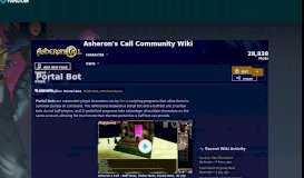 
							         Portal Bot | Asheron's Call Community Wiki | FANDOM powered by Wikia								  
							    