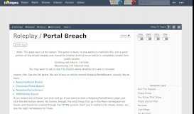 
							         Portal Breach (Roleplay) - TV Tropes								  
							    