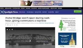 
							         Portal Bridge won't open during rush hour, giving commuters a ... - NJTV								  
							    