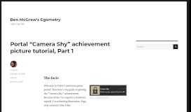 
							         Portal “Camera Shy” achievement picture tutorial, Part 1 – Ben ...								  
							    