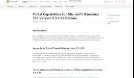 
							         Portal Capabilities for Microsoft Dynamics 365 Version 8.3.2.85 Release								  
							    