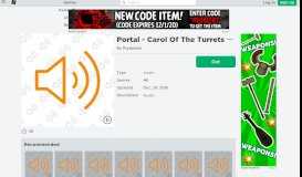 
							         Portal - Carol Of The Turrets - Roblox								  
							    