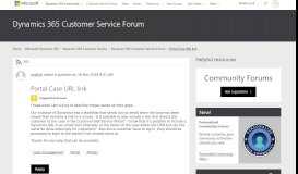 
							         Portal Case URL link - Dynamics 365 for Customer Service Forum ...								  
							    