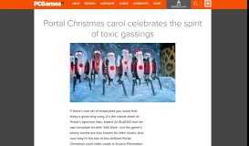 
							         Portal Christmas carol celebrates the spirit of toxic gassings ...								  
							    