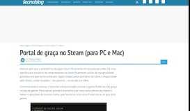 
							         Portal de graça no Steam (para PC e Mac) – - Tecnoblog								  
							    