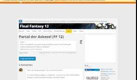 
							         Portal der Askese: FF 12 - Spieletipps								  
							    