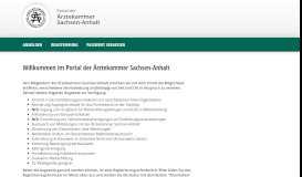 
							         Portal der Ärztekammer Sachsen-Anhalt: Start								  
							    