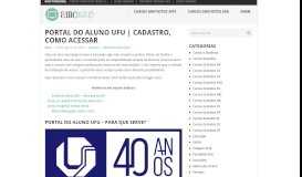 
							         Portal do Aluno UFU | Cadastro, Como acessar								  
							    