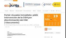 
							         Portal «Ecuador Inmediato» pidió intervención de la CIDH por ...								  
							    