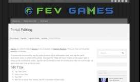 
							         Portal Editing | Fev Games								  
							    